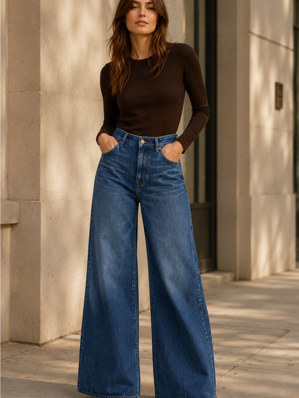 Madewell Wide Sweep Trouser Jeans Size 28 High Rise Wide Leg
